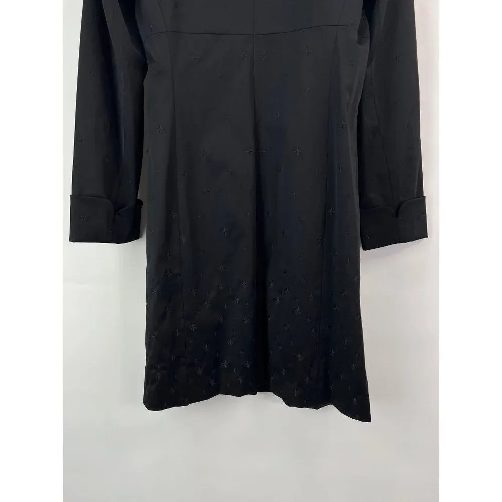 Enzo Angiolini sz M Black Atomic Starburst Long Coat - Picture 5 of 7